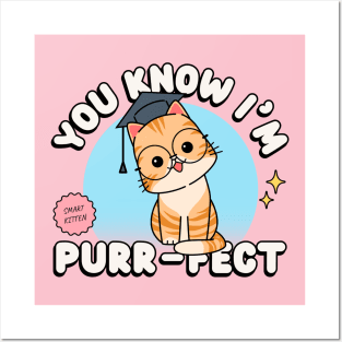 Funny Cute Kitten Kittens Smart Cute Kitty Posters and Art